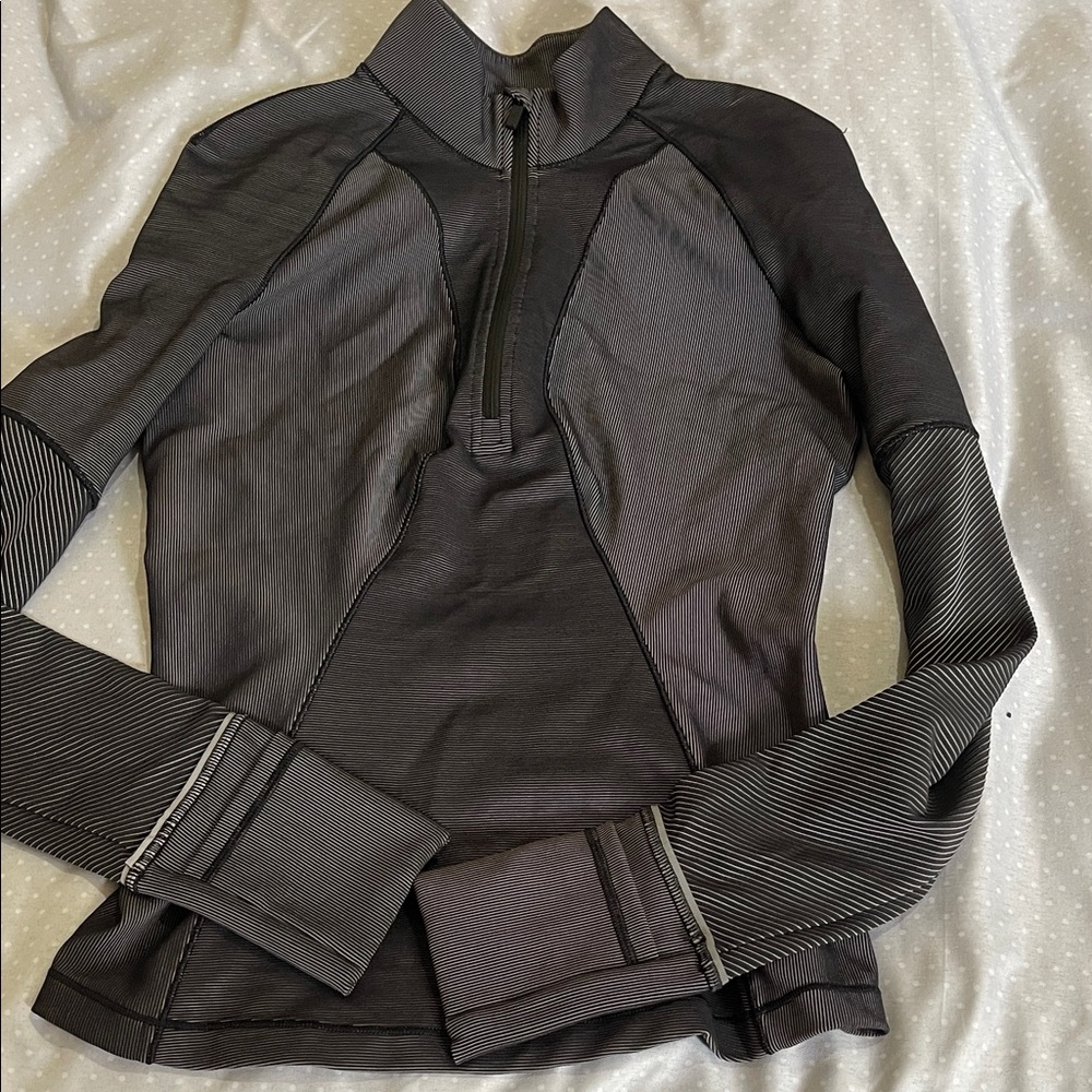 lululemon athletica Black Long Sleeve Zip-Front Athletic Top